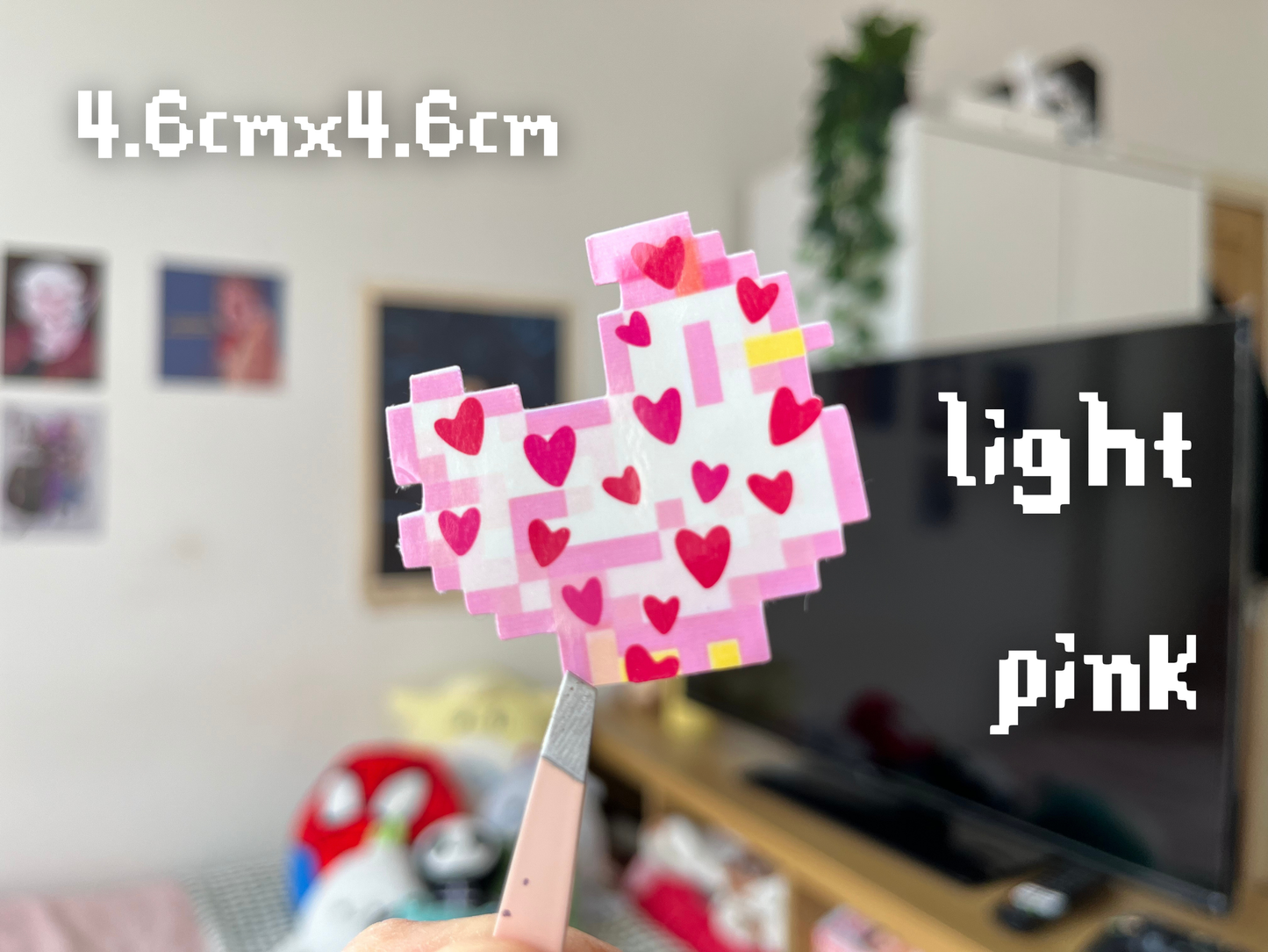 Valentines Day Heart Pixel Chicken Stickers