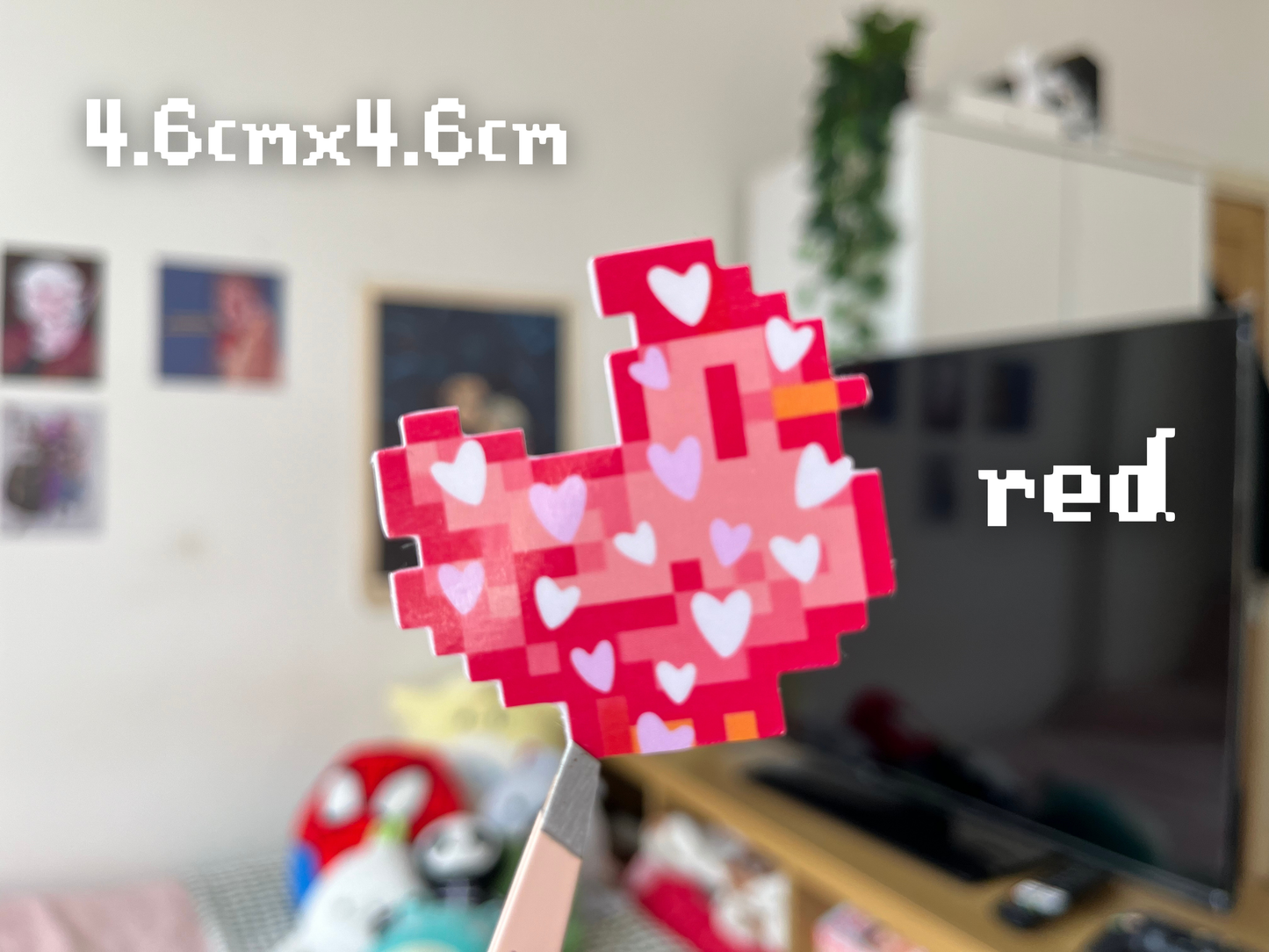 Valentines Day Heart Pixel Chicken Stickers