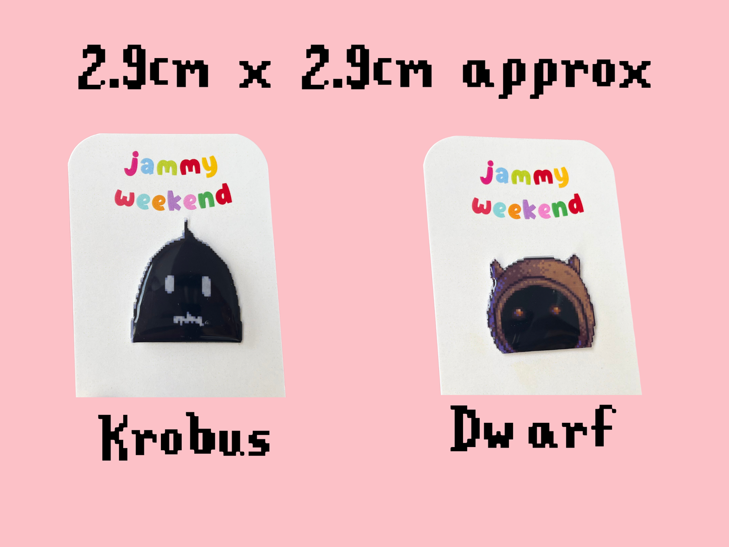 Colourful Pixel Character Pins