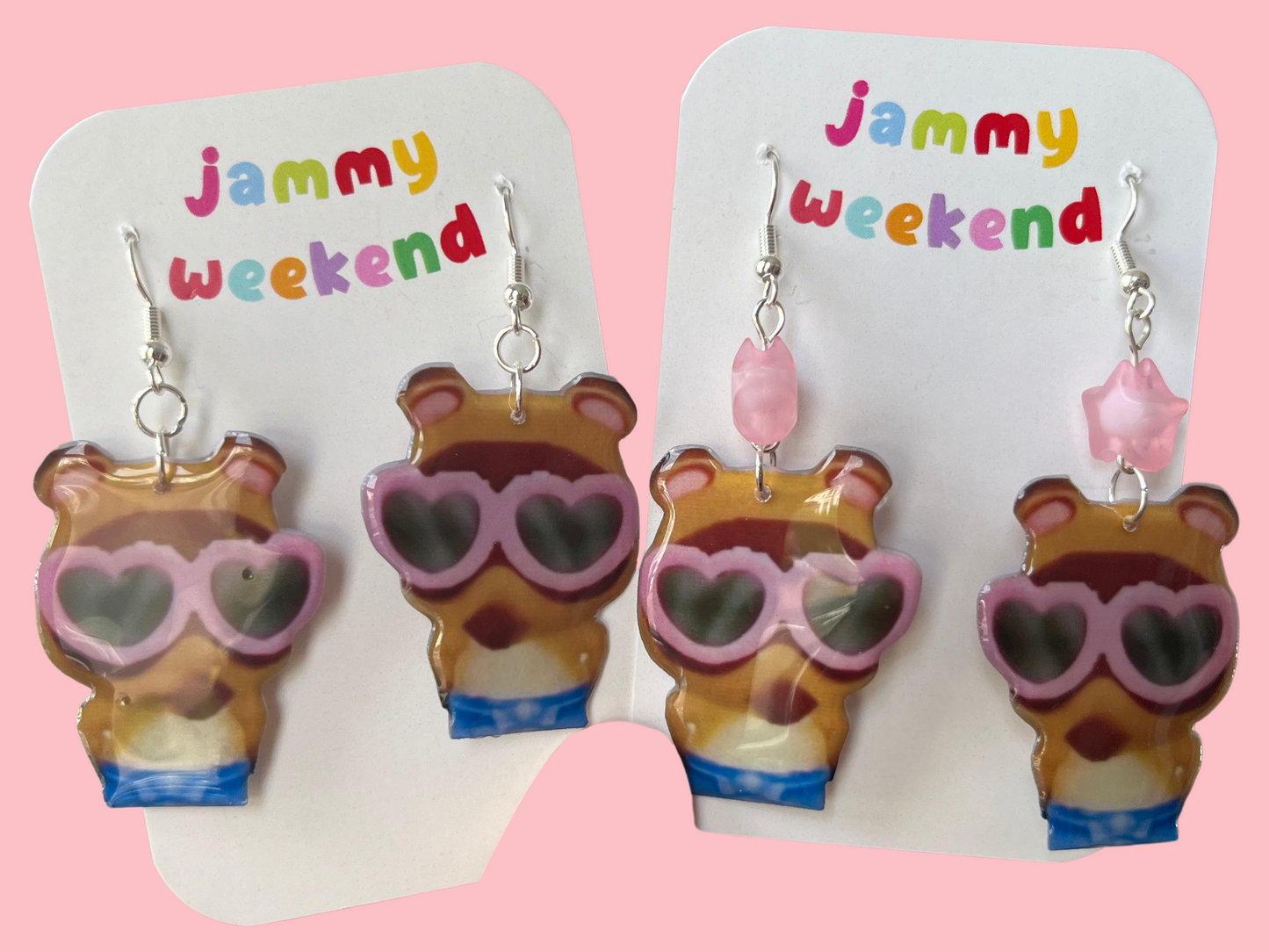 Tanooki with Heart Sunglasses Earrings