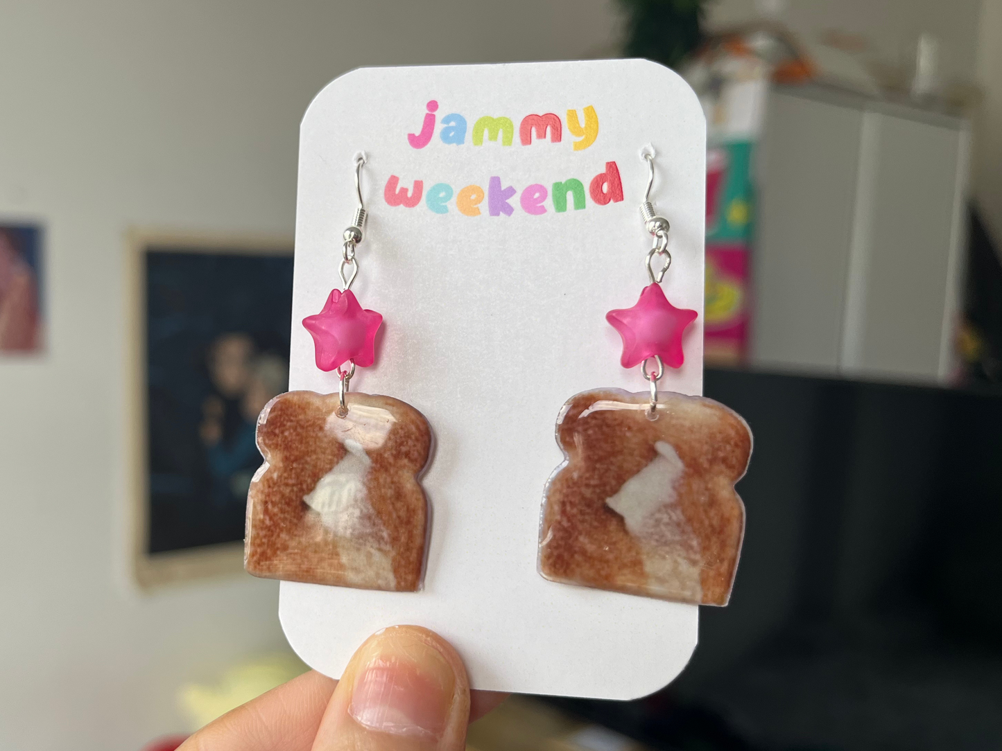Colourful Toast Earrings