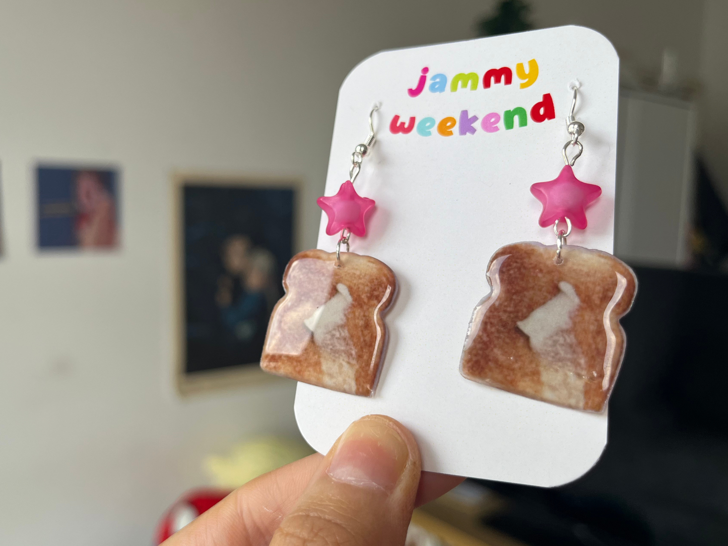 Colourful Toast Earrings