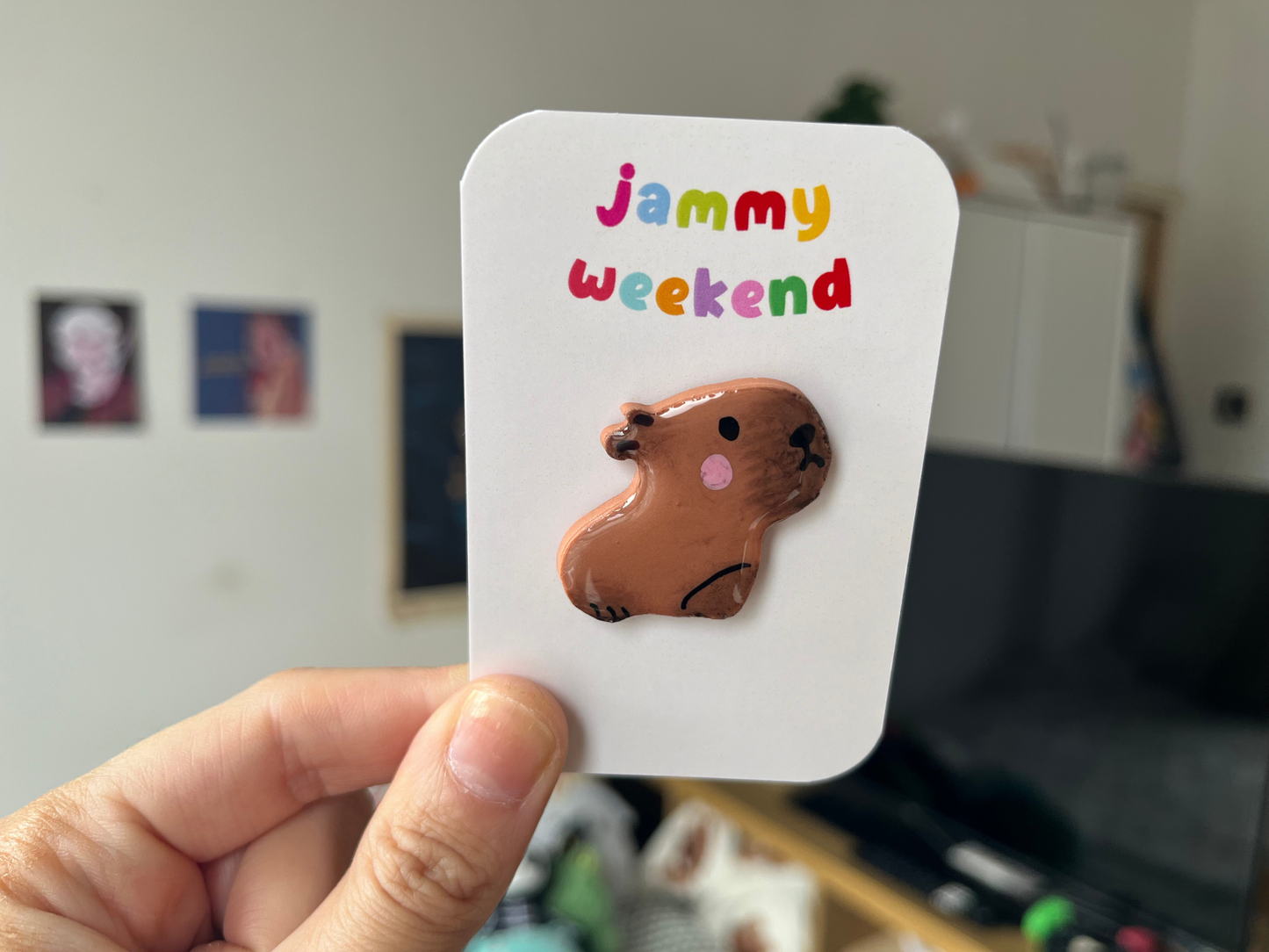 Sad Clay Capybara Pin