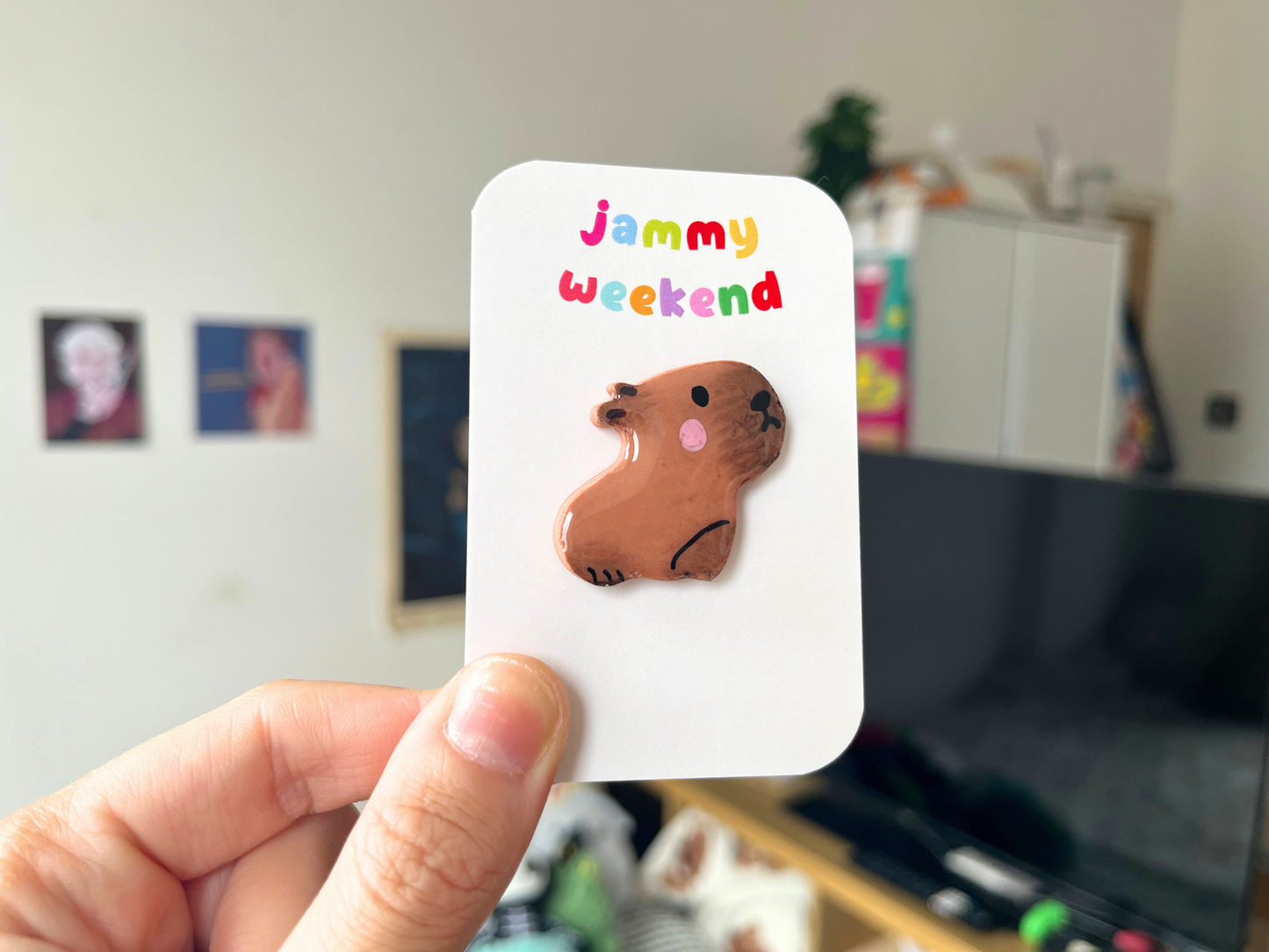 Sad Clay Capybara Pin