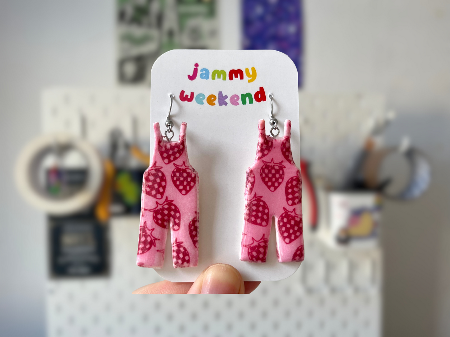 Strawberry Dungaree Earrings