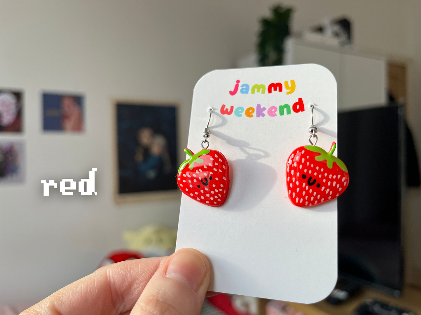 Strawberry Polymer Clay Earrings