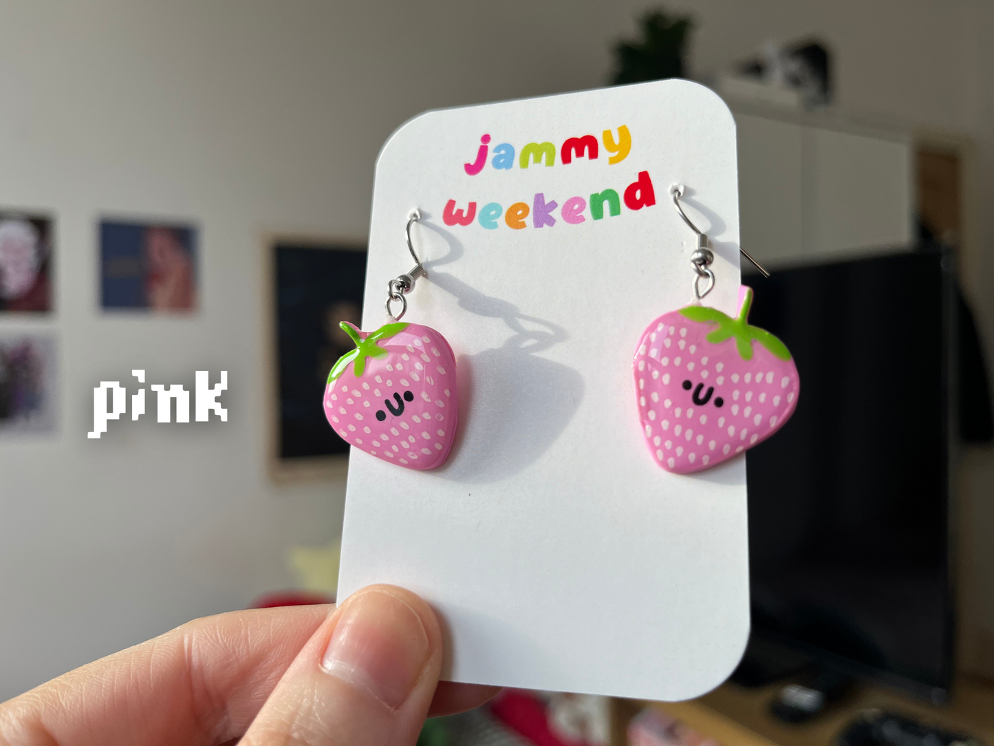 Strawberry Polymer Clay Earrings
