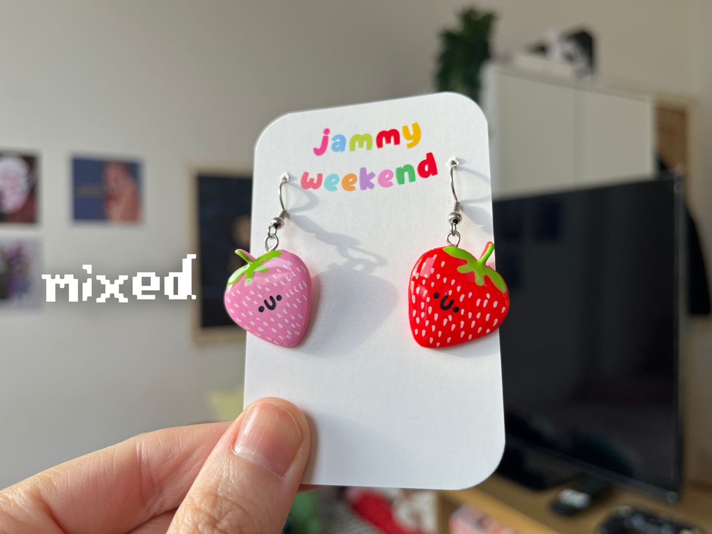 Strawberry Polymer Clay Earrings