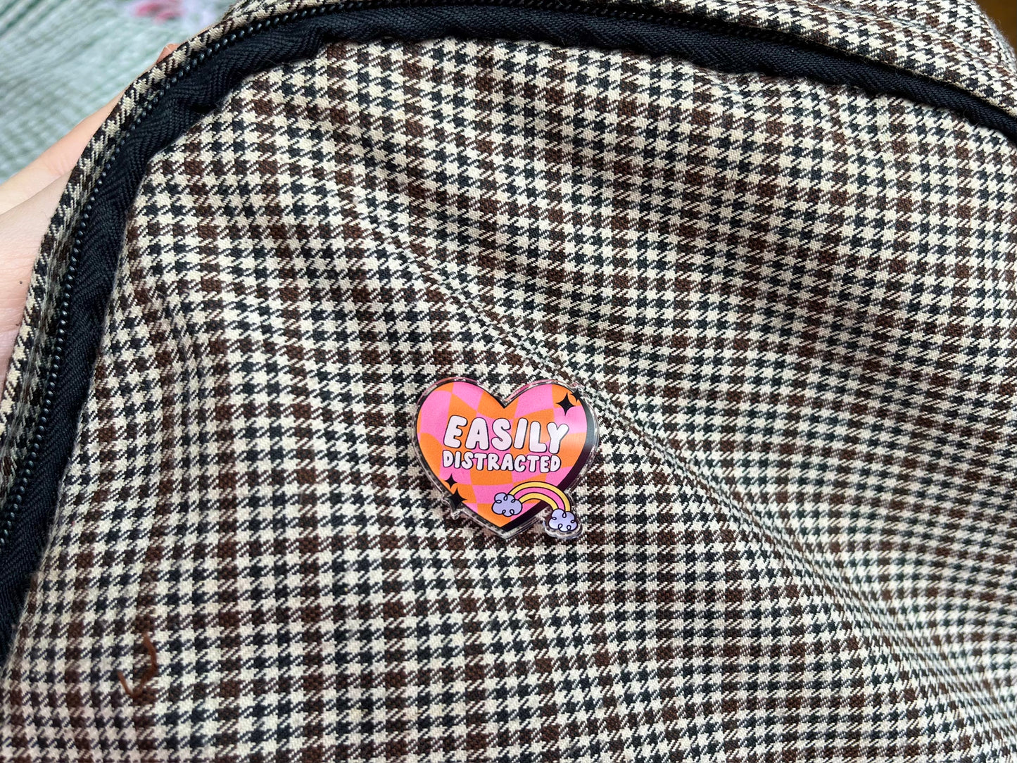 Easily Distracted Acrylic Pin