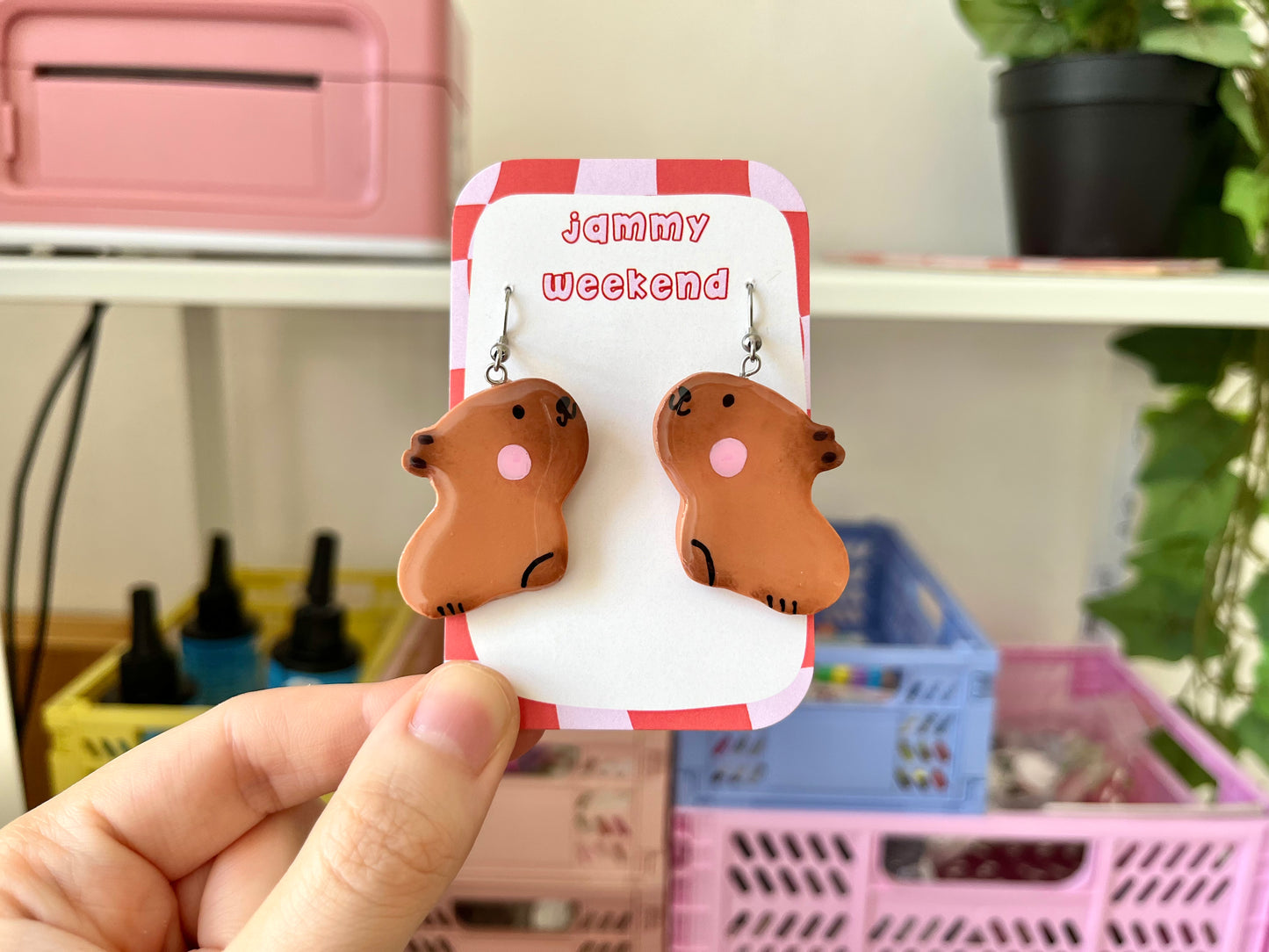 Capybara Polymer Clay Earrings