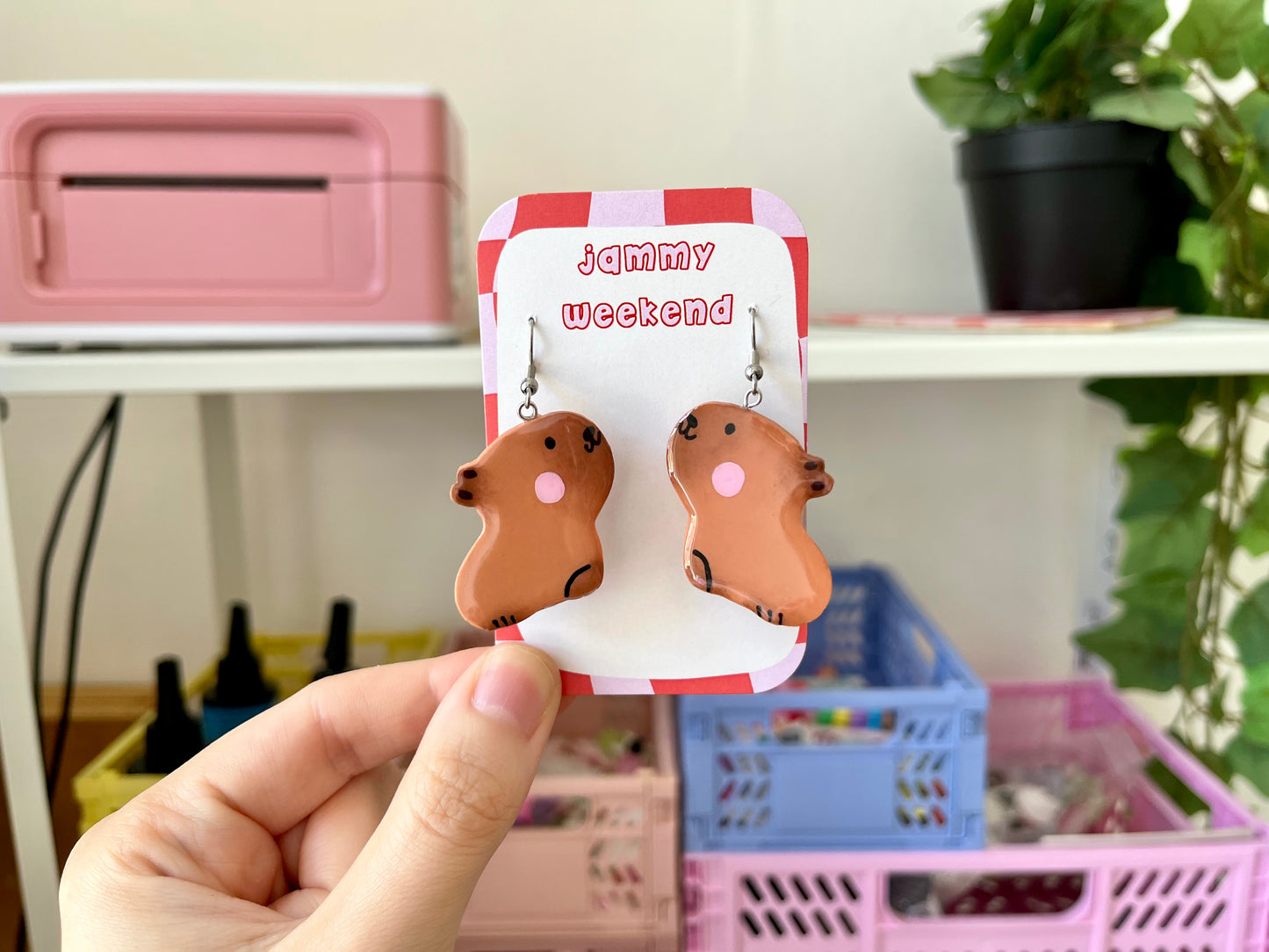 Capybara Polymer Clay Earrings