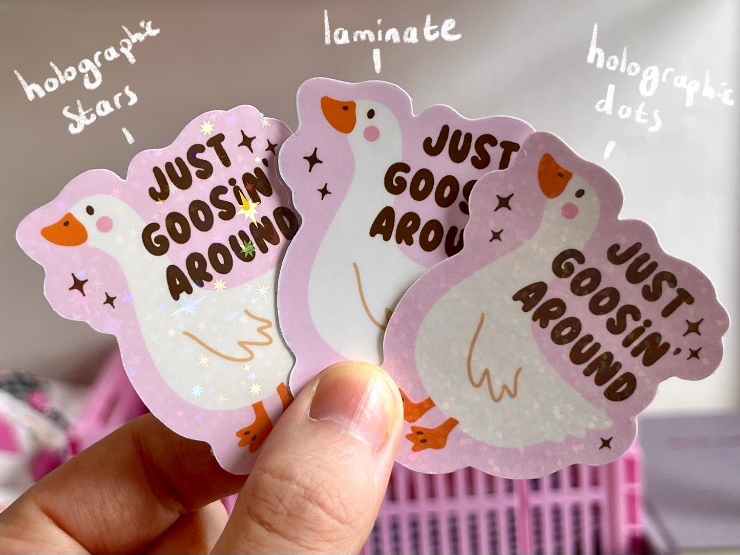 Just Goosin' Around Sticker Pink