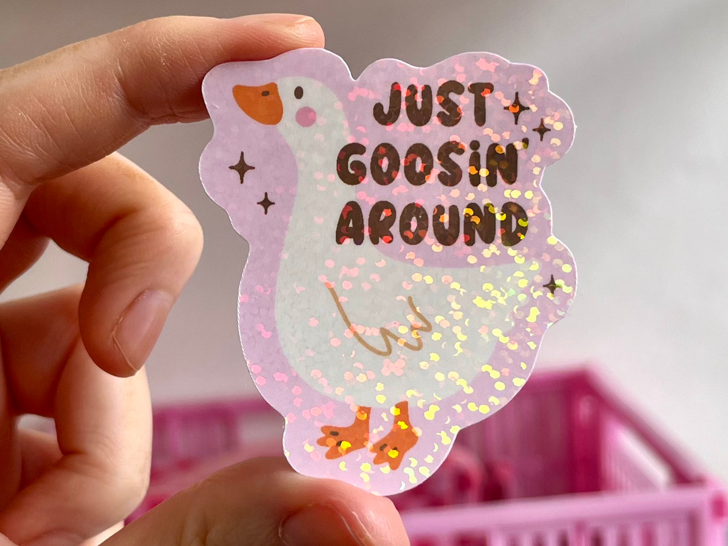 Just Goosin' Around Sticker Pink