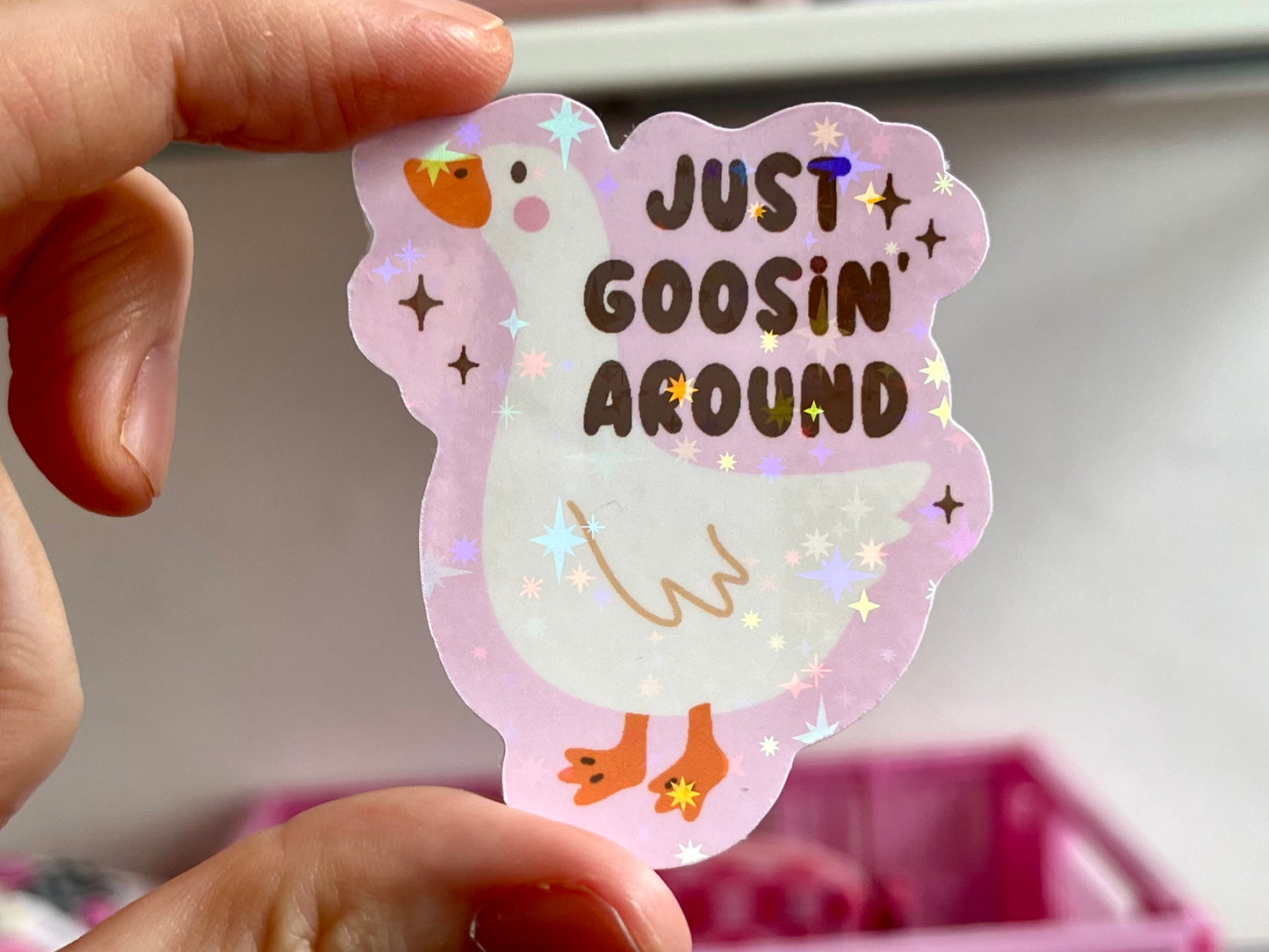 Just Goosin' Around Sticker Pink