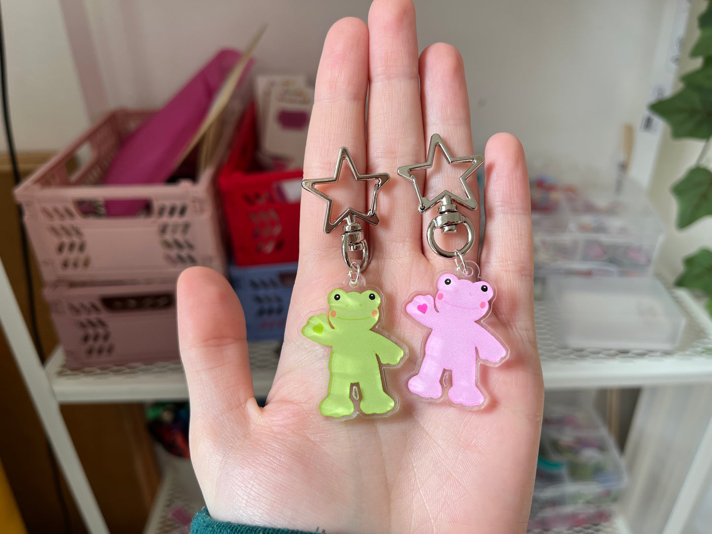 Spring Frog Acrylic Keychain