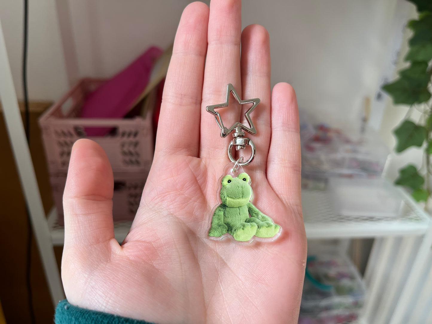 Green Frog Plush Keychain