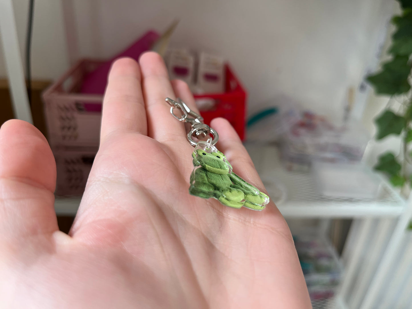 Green Frog Plush Keychain
