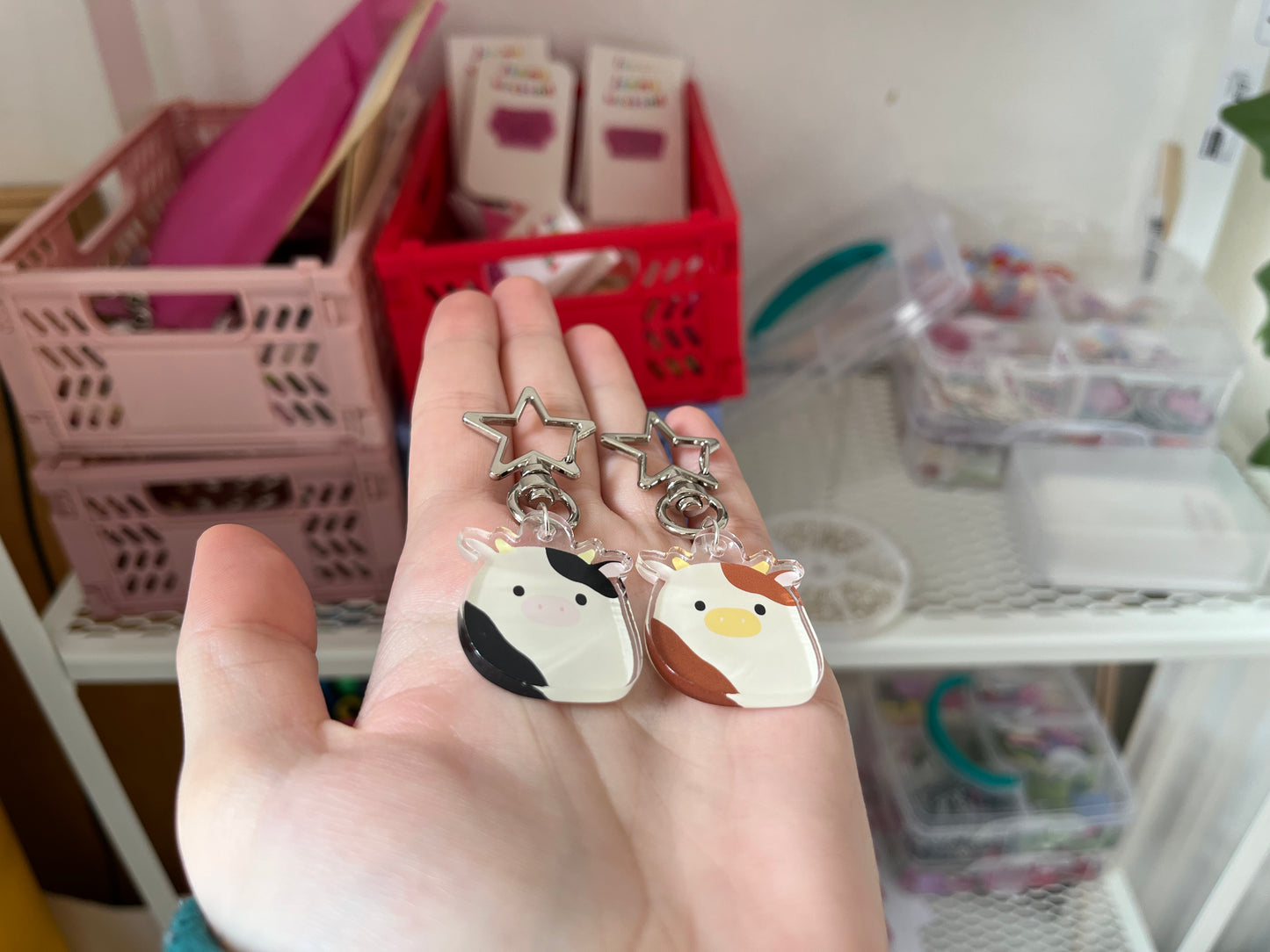 Cow Squish Plush Keychain
