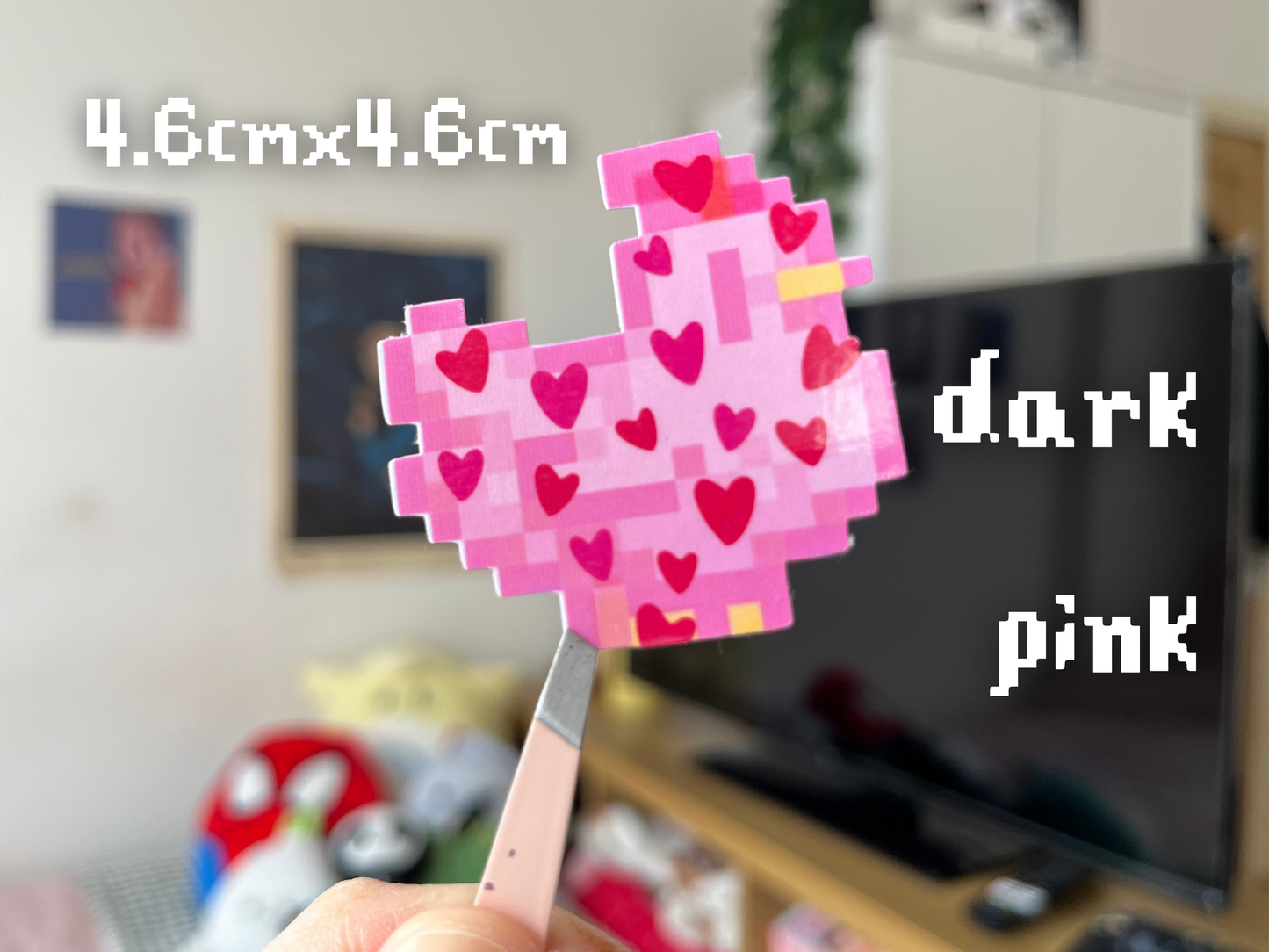 Valentines Day Heart Pixel Chicken Stickers