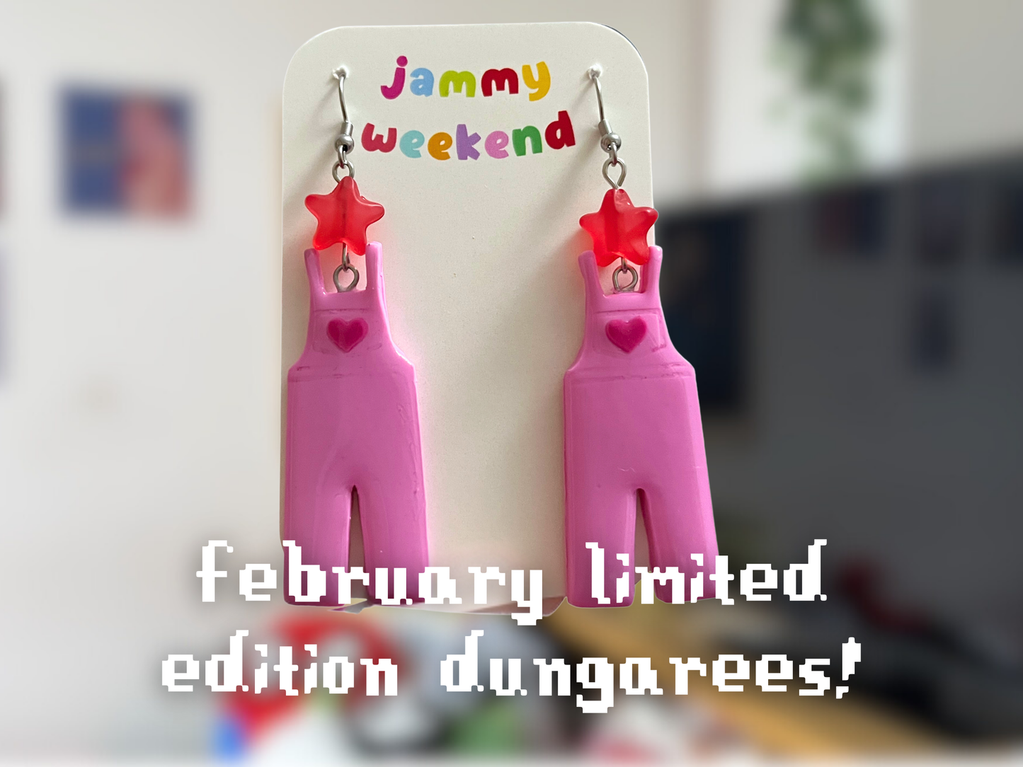 February Limited Edition Clay Dungaree Earrings