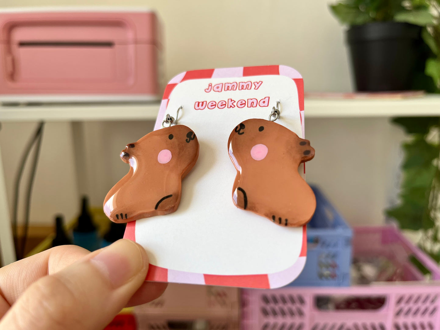 Capybara Polymer Clay Earrings