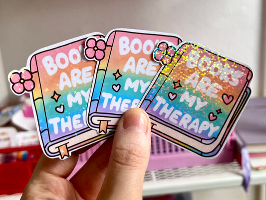 Books are My Therapy Sticker