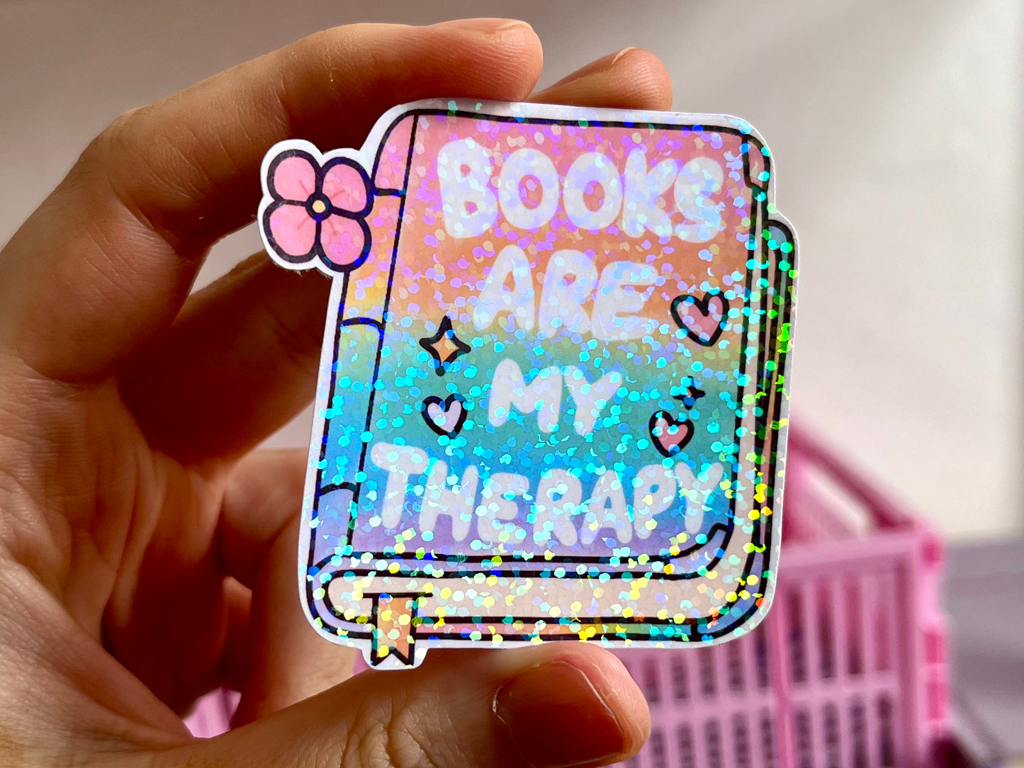 Books are My Therapy Sticker