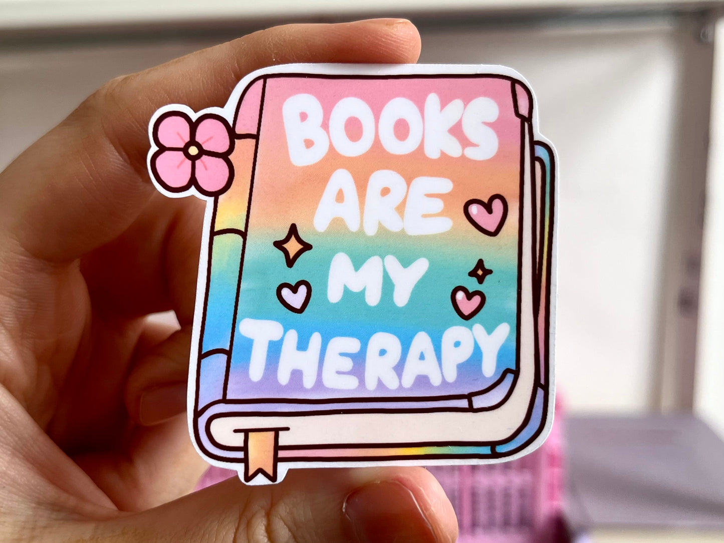 Books are My Therapy Sticker