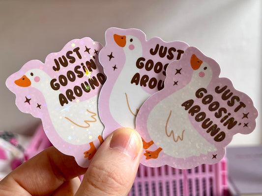 Just Goosin' Around Sticker Pink