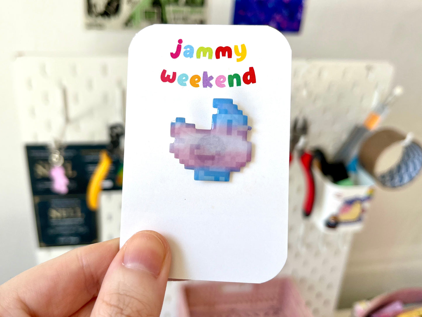 Pride Pixel Chickens Pin Badge