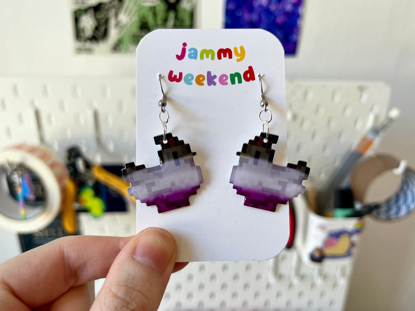 Pride Pixel Chickens Earrings