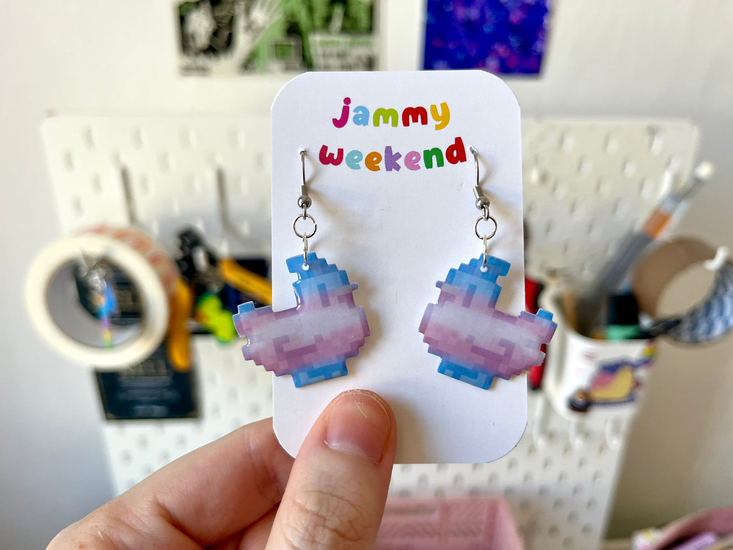 Pride Pixel Chickens Earrings