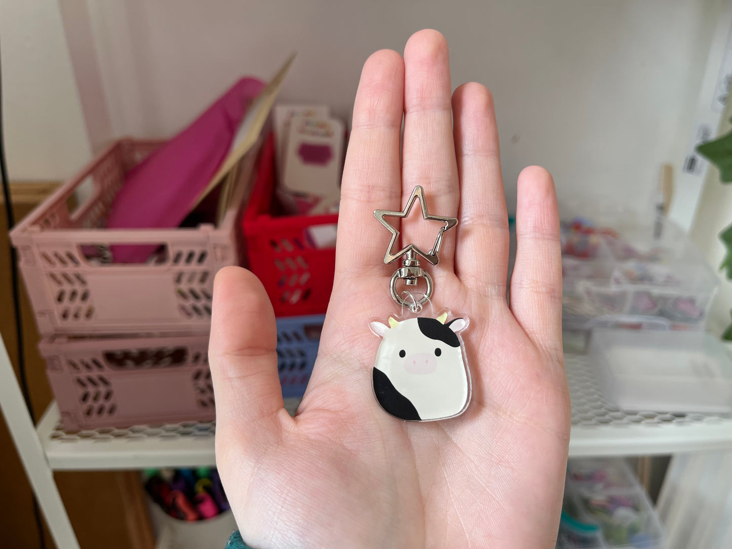 Cow Squish Plush Keychain