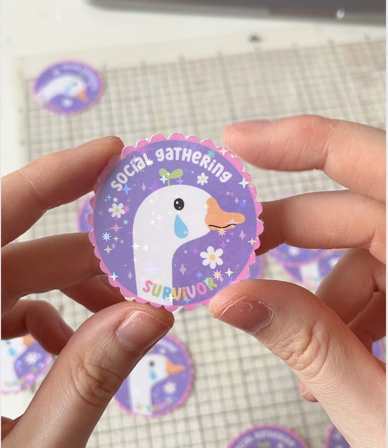 Social Gathering Survivor Holographic Sticker